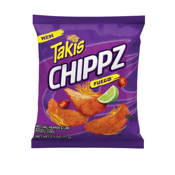 Takis Fuego Chippz! 8,000 to 9,000 Scoville units of heat. Oklahoma