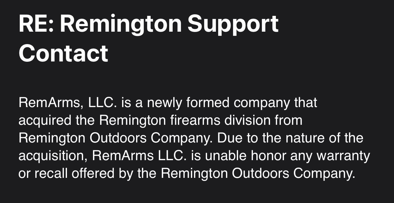 Remington customer support and warranties Oklahoma Shooters