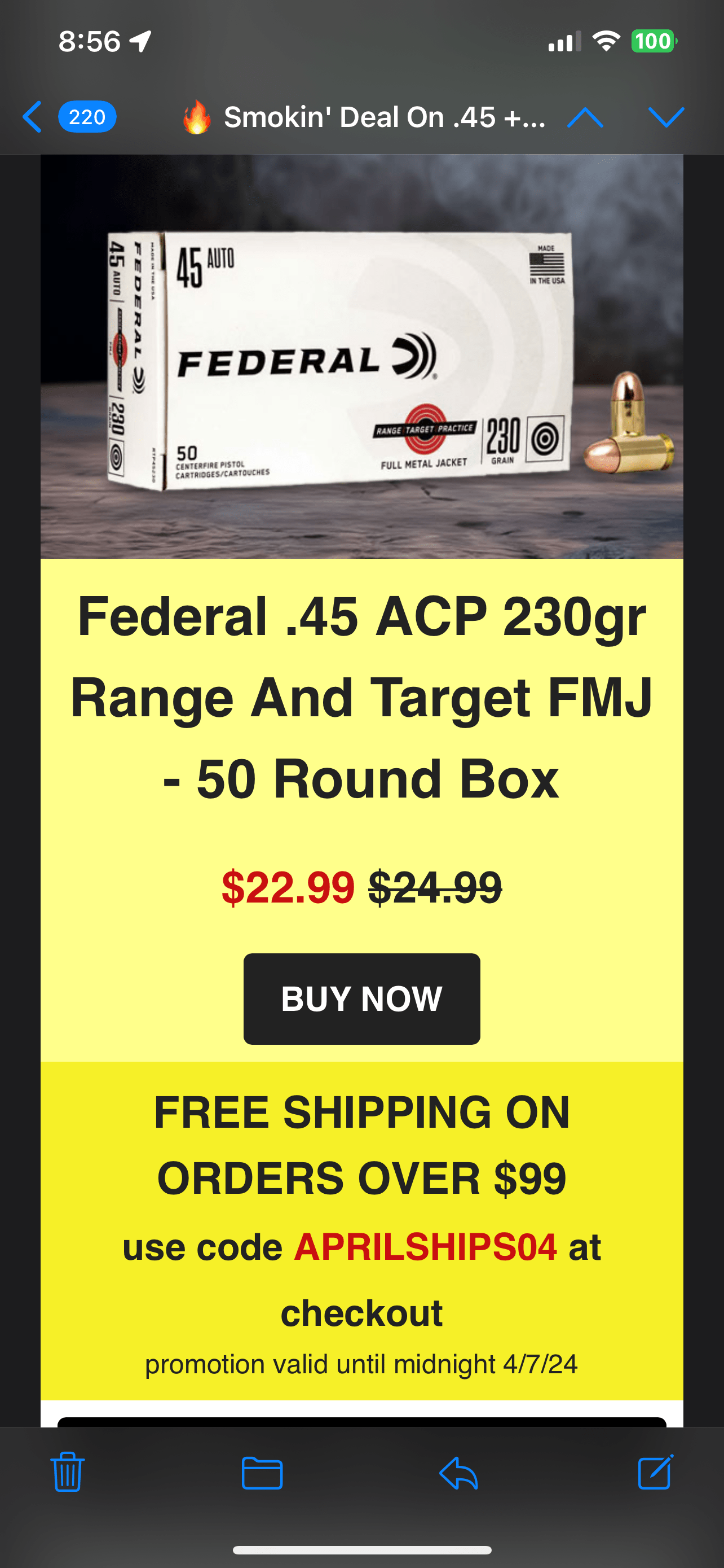 Clark armory has a .45acp ammo deal Oklahoma Shooters