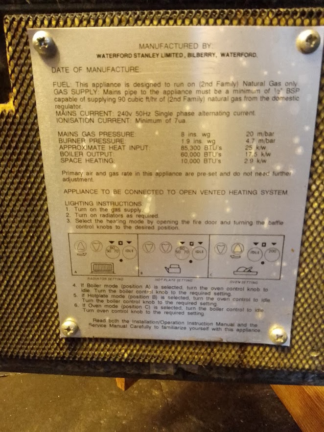 Stanley Cooker Super Star Gas Fired Waterford UK