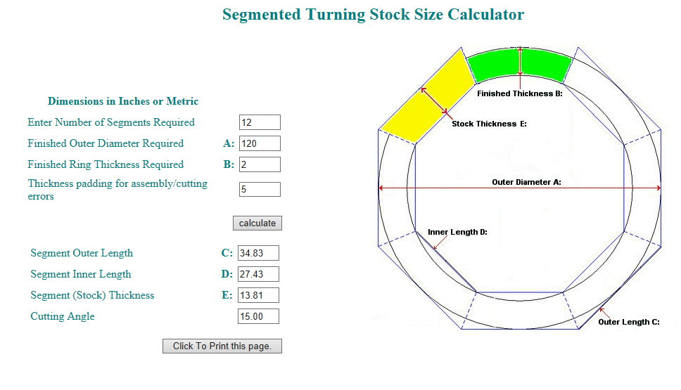 Segmented Turning Calculator UK