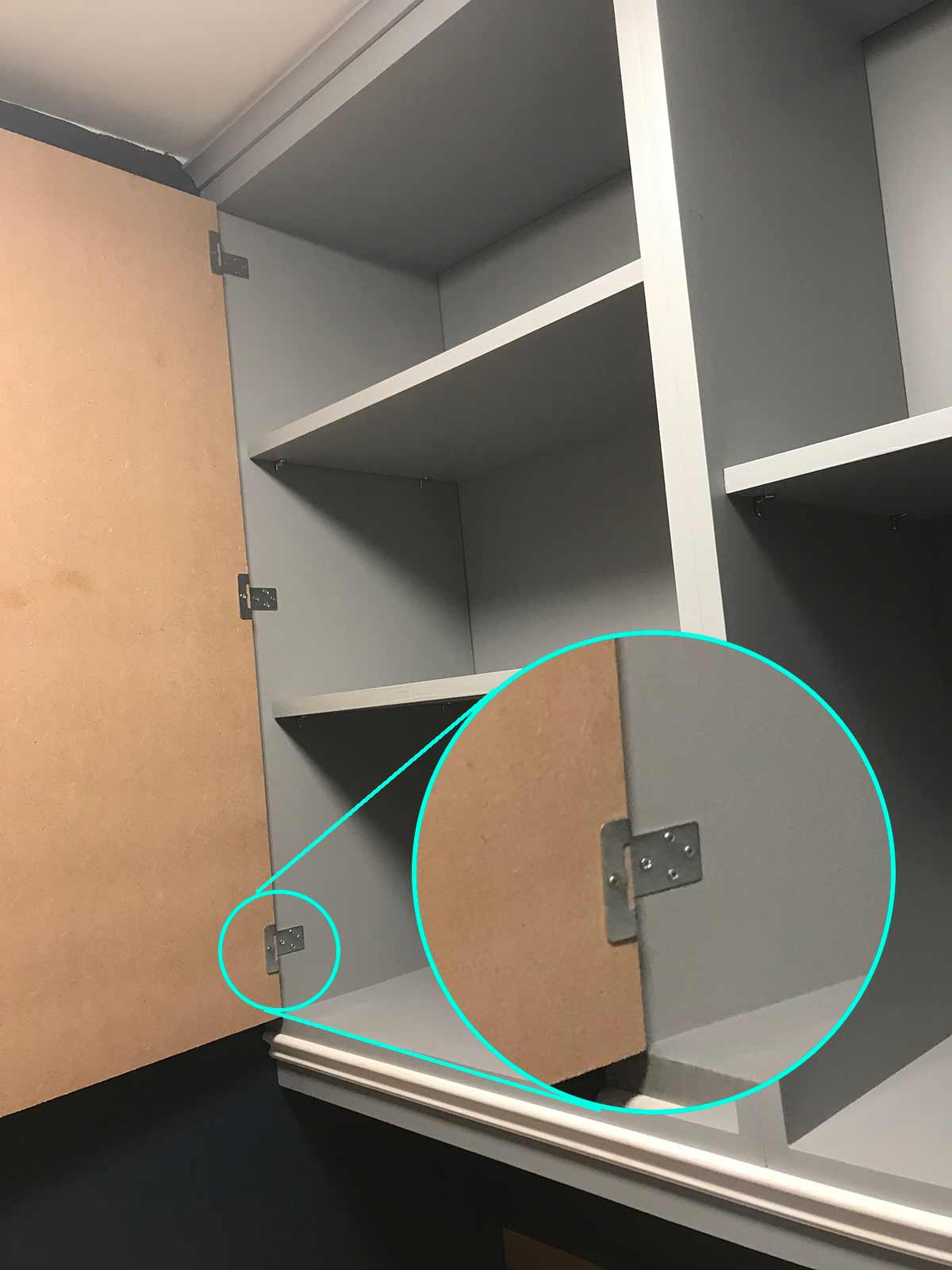 Flush Hinges with MDF cupboards UK