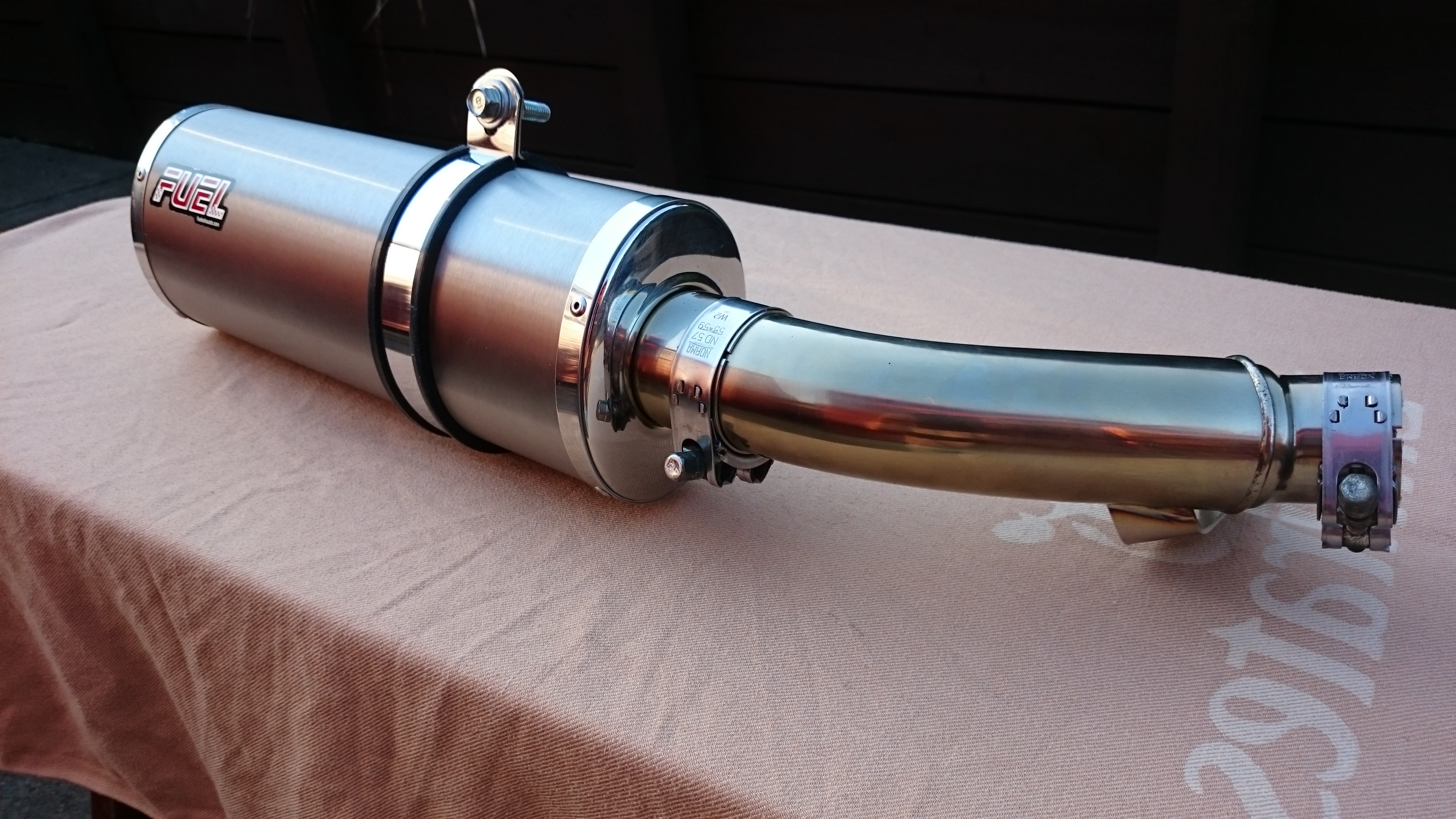 FUEL EXHAUST, BRUSHED STAINLESS OVAL Parts, Accessories & Clothing