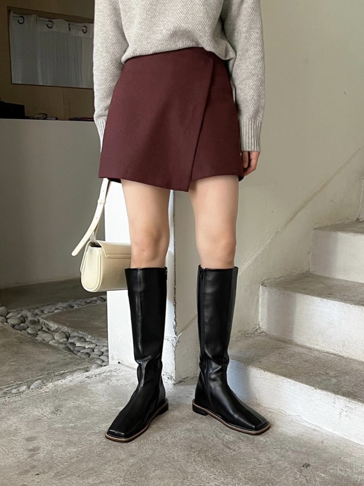 wool lap skirt pants bright