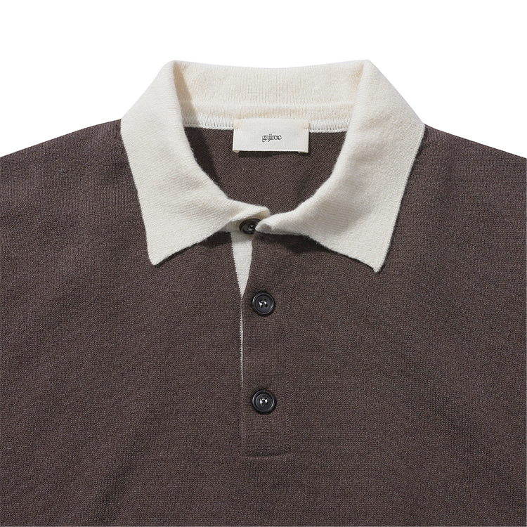 Brown Cashmere Knitted Rugby Shirt gajiroc(가지록)