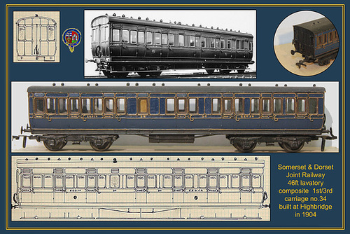 ipernity SDJR 46ft lavatory composite carriage model drawing & BR