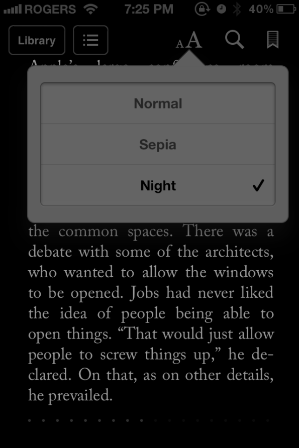 iBooks Updated with Nighttime Reading Theme, Cards App Updated With
