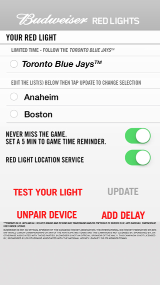 Budweiser Red Lights App Updated to Follow Toronto Blue Jays Home Runs