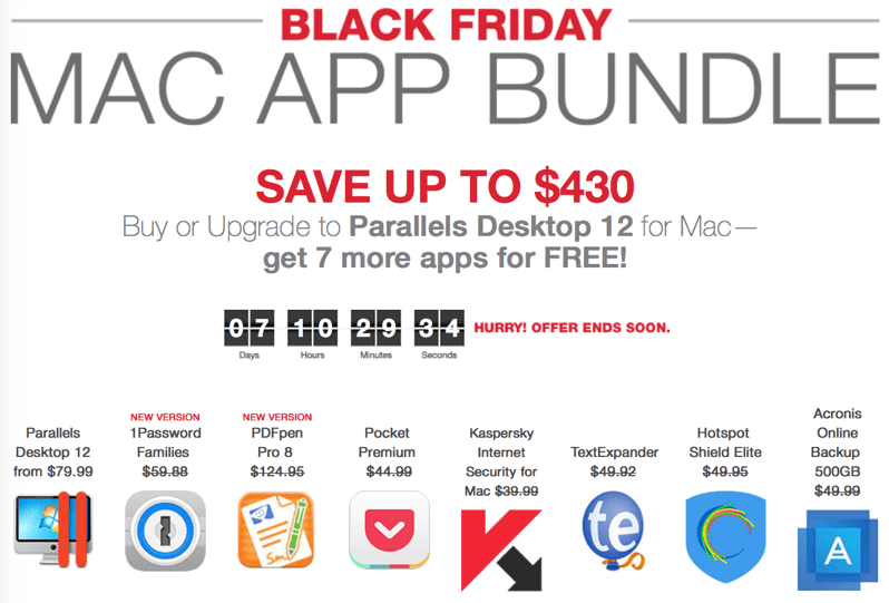 Parallels Black Friday Mac Bundle 7 Apps Free, Including 1Password