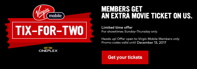 Virgin Mobile Members 2 for 1 Movies at Cineplex Theatres is Back iPhone in Canada Blog