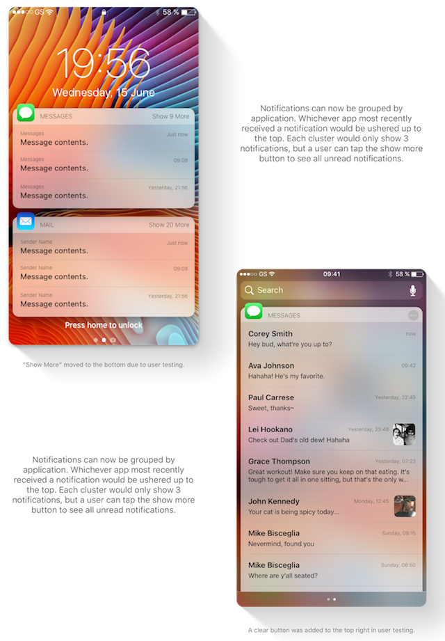 New Concept Imagines a Nicely Redesigned iOS 11 Notification Center