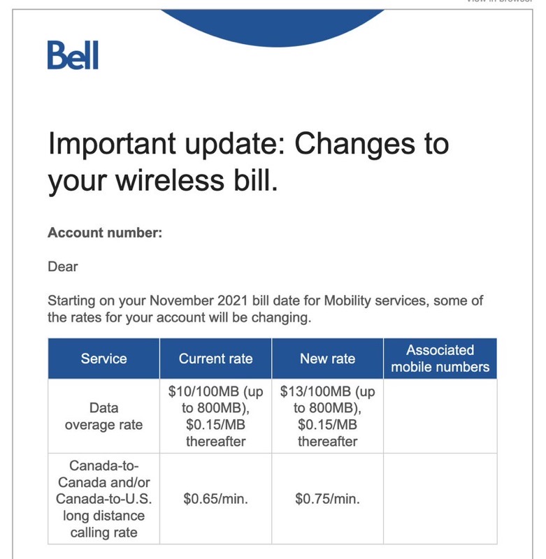 Bell Increasing Data Overage Rates to 137/GB, Long Distance Going Up