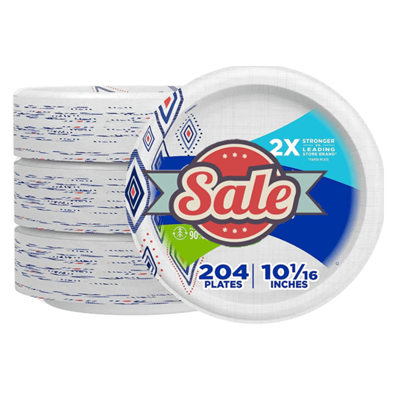 10 Inch Paper Plates, Dinner Size Printed Disposable Plate, 204 Count QVC OUTLET