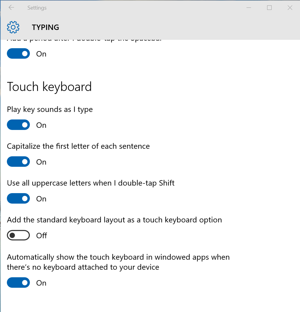 Enable Windows 10 virtual keyboard to show automatically on touch screens