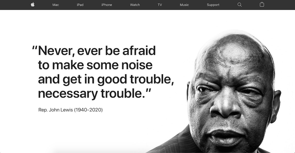 Apple honors the late congressman John Lewis a civil rights icon