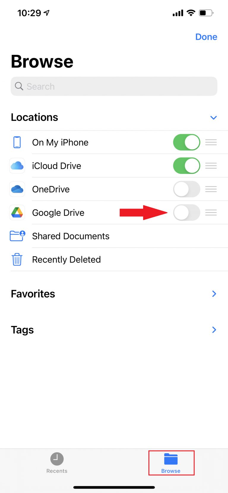 How to access Google Drive and Dropbox in Files app on iPhone