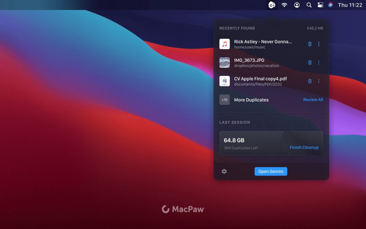 Gemini 2 utility for Mac adds realtime file duplicate monitoring and