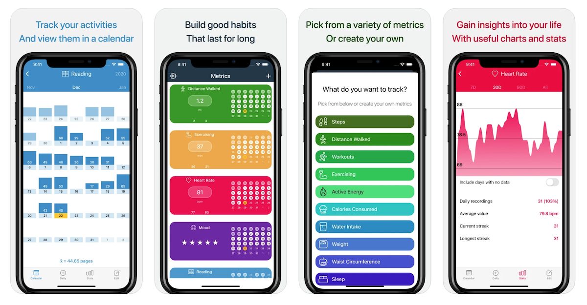 Metrics app, activity and health tracker for iPhone, offers widgets