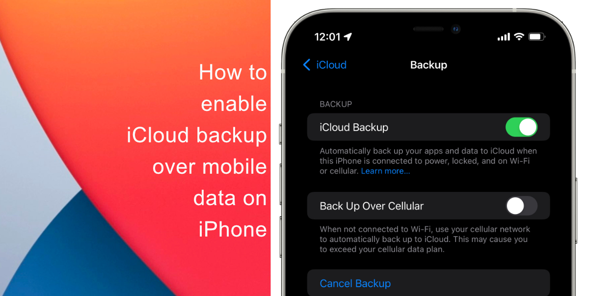 How to enable iCloud backup over mobile data on iPhone iThinkDifferent
