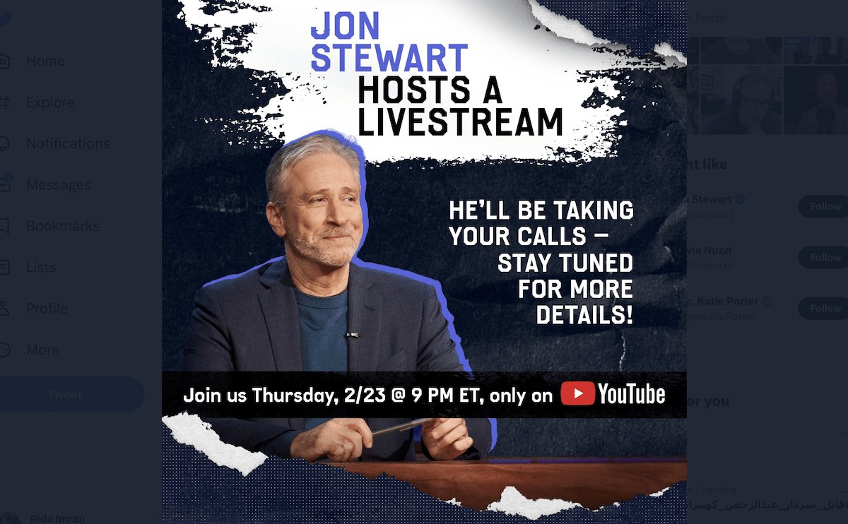 Apple TV+ to host “The Problem with Jon Stewart” livestream on Feb 23