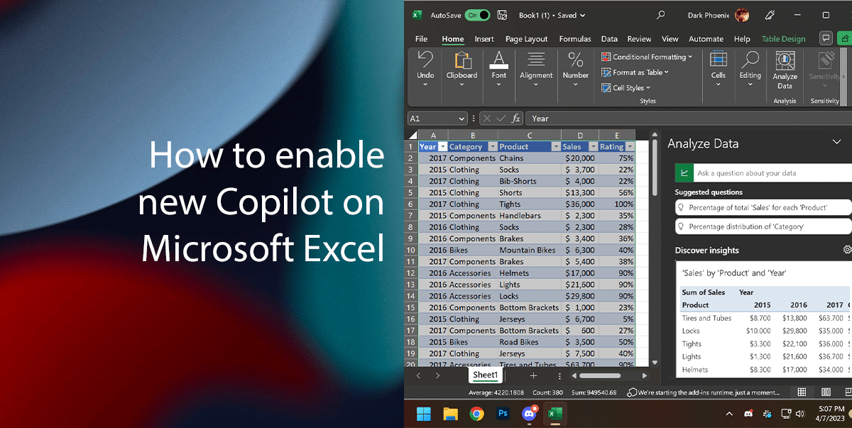 How to enable new Copilot on Microsoft Excel