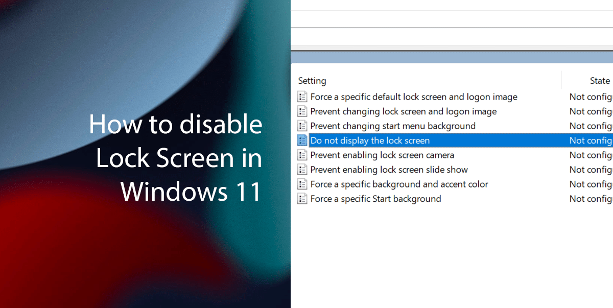 How to disable Lock Screen in Windows 11 iThinkDifferent