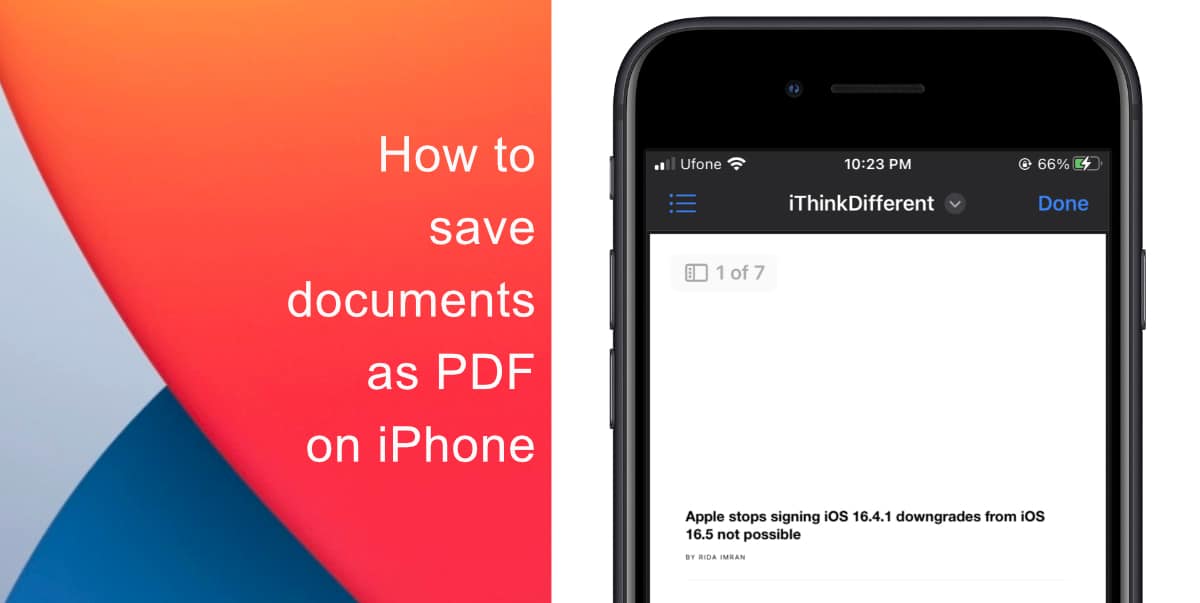 How to save documents as PDFs on iPhone