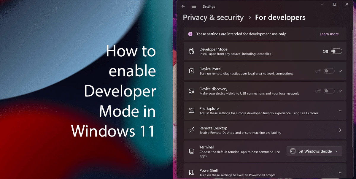 How to enable Developer Mode in Windows 11 iThinkDifferent