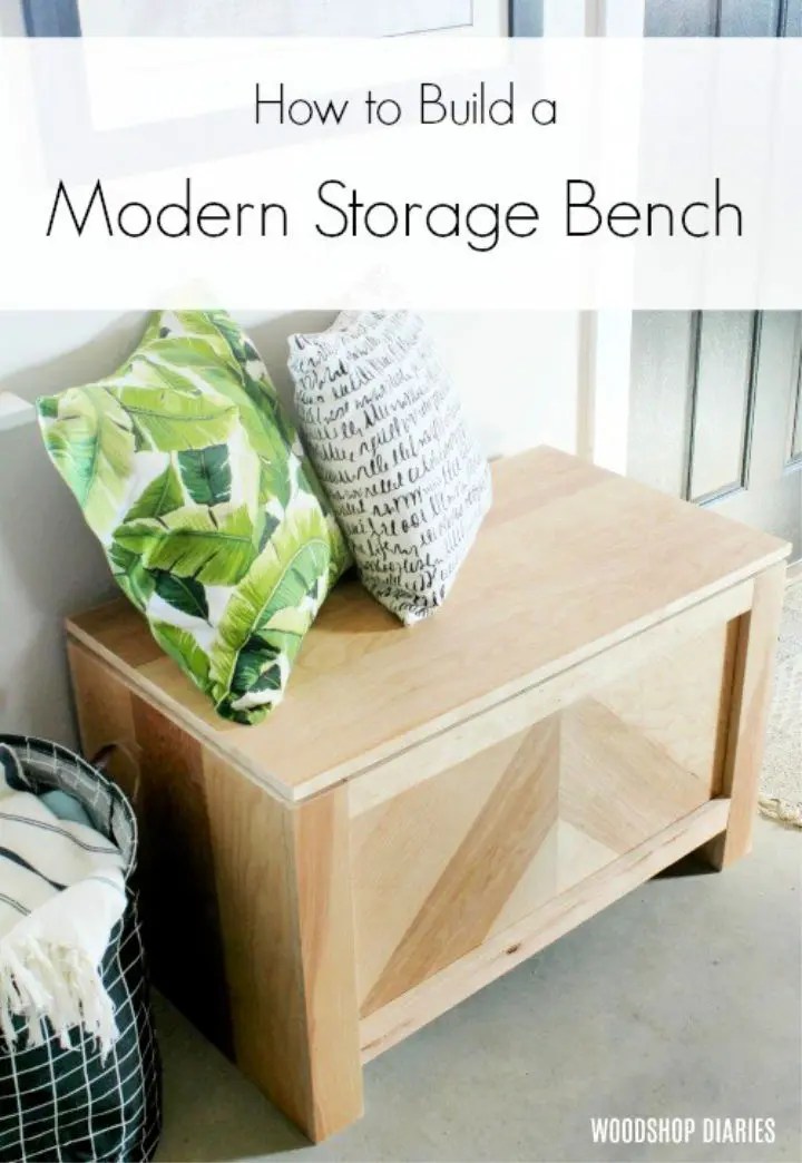 30 Easy To Build DIY Storage Bench Plans For Beginners