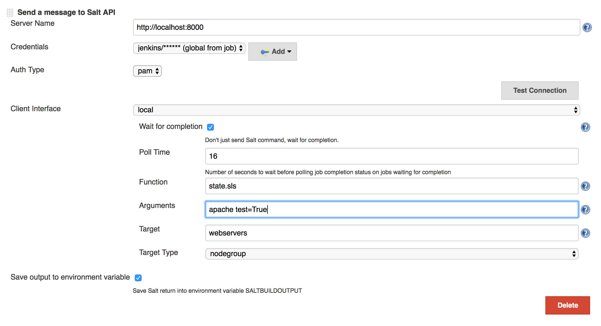 SaltStack Jenkins plugin