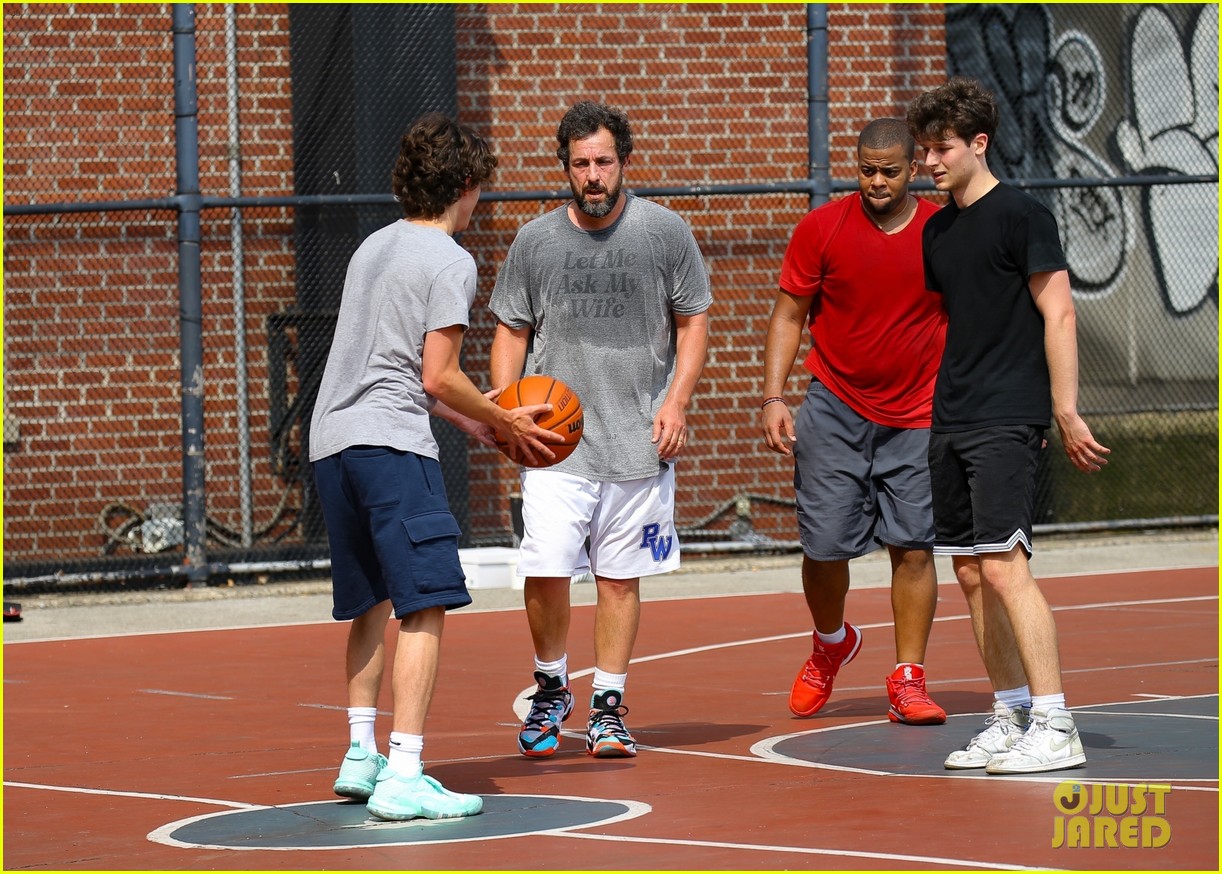 Timothee Chalamet Reunites with Adam Sandler to Play Basketball on a