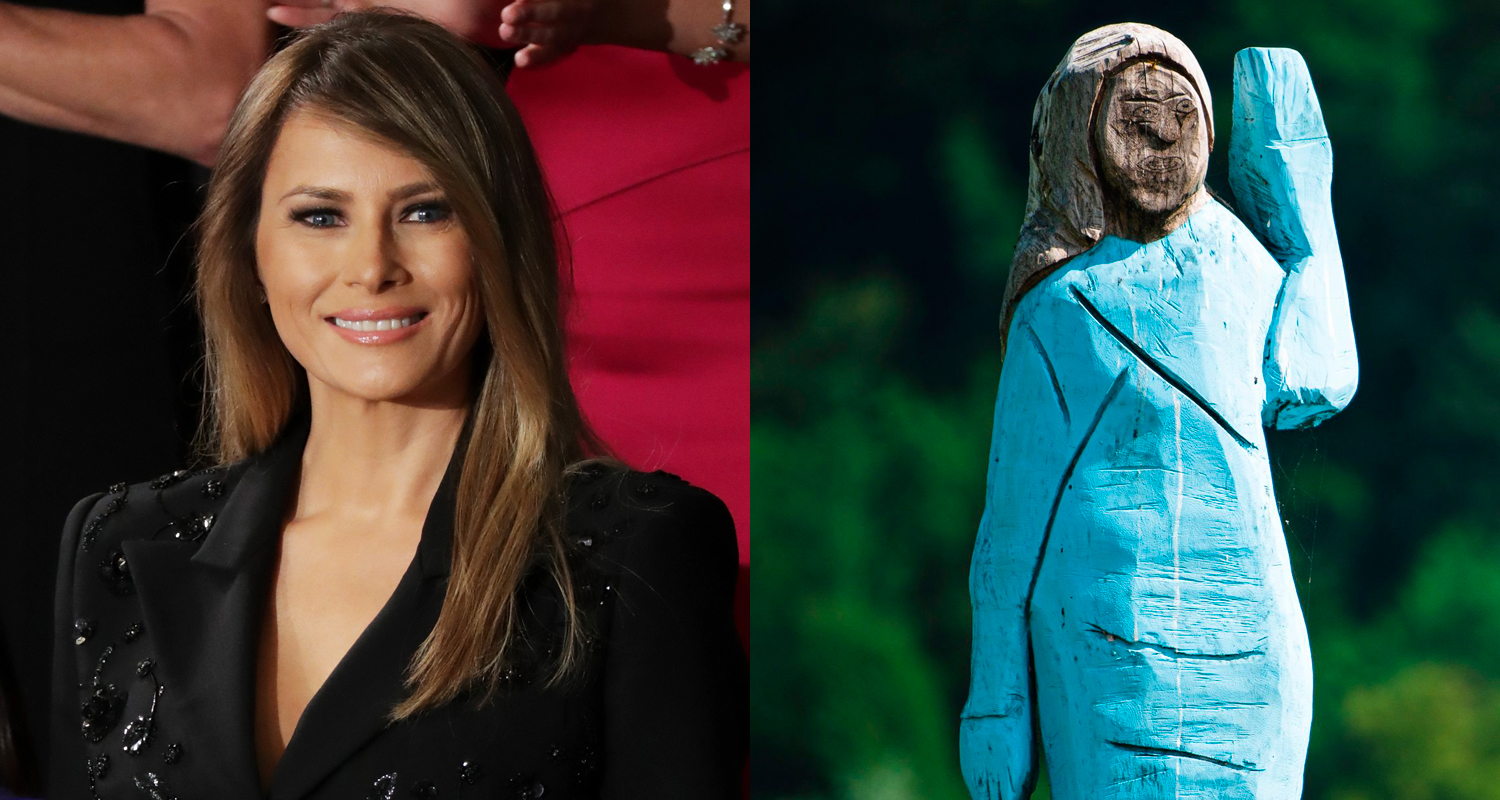 Melania Trump Statue Set on Fire in Her Native Slovenia Melania Trump