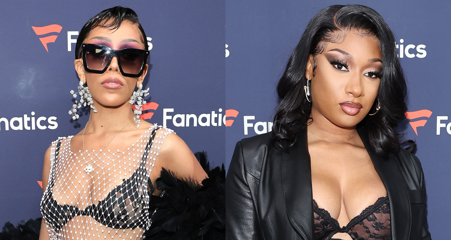 Doja Cat Rocks Sheer Dress & Lingerie for Fanatics Super