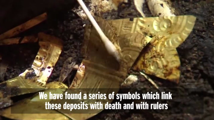 Sacrificial wolf covered with finest Aztec gold ever found is dug up in