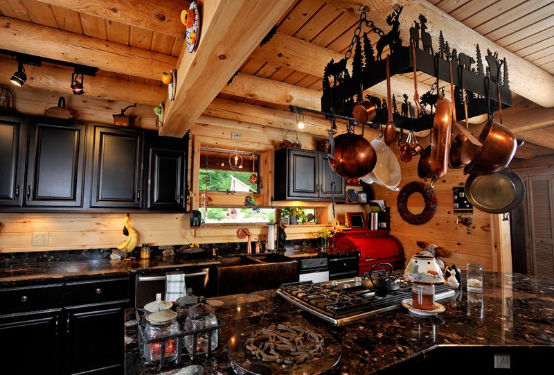 Kitchen in Log Homes Katahdin Cedar Log Homes