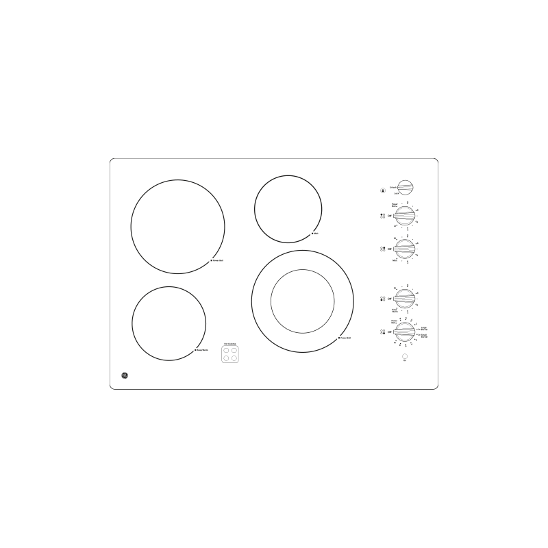 30" BuiltIn Knob Control Electric Cooktop JP3530TJWW by General
