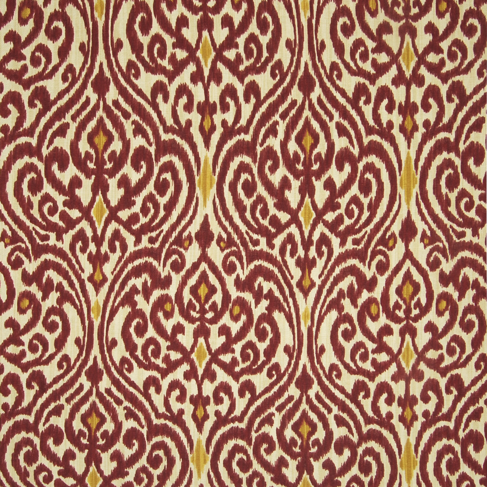 Harvest Red Medallion Made in USA Upholstery Fabric by the yard