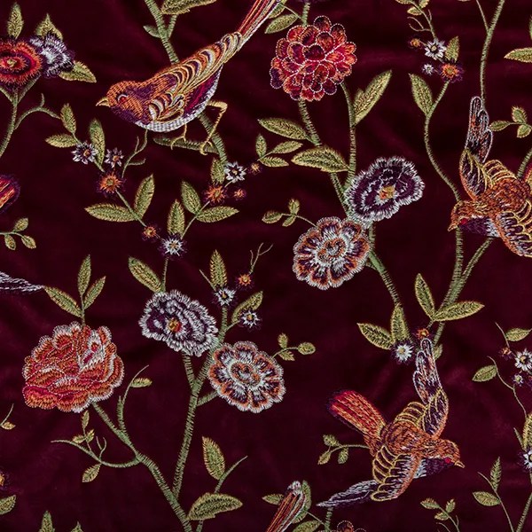 Red Animal Prints Velvet Upholstery Fabric by the Yard