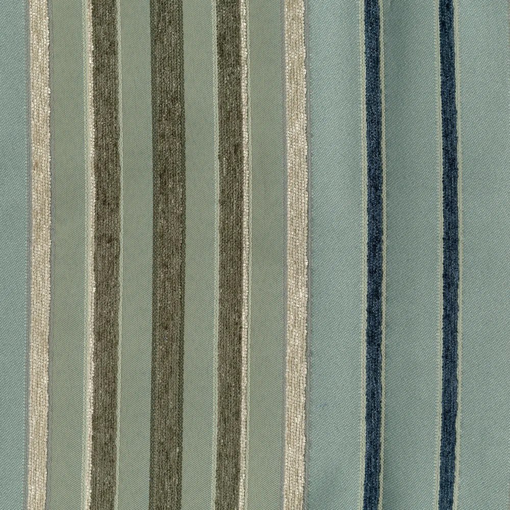 Duck Egg Blue Stripe Woven Chenille Jacquard Upholstery Fabric by the Yard
