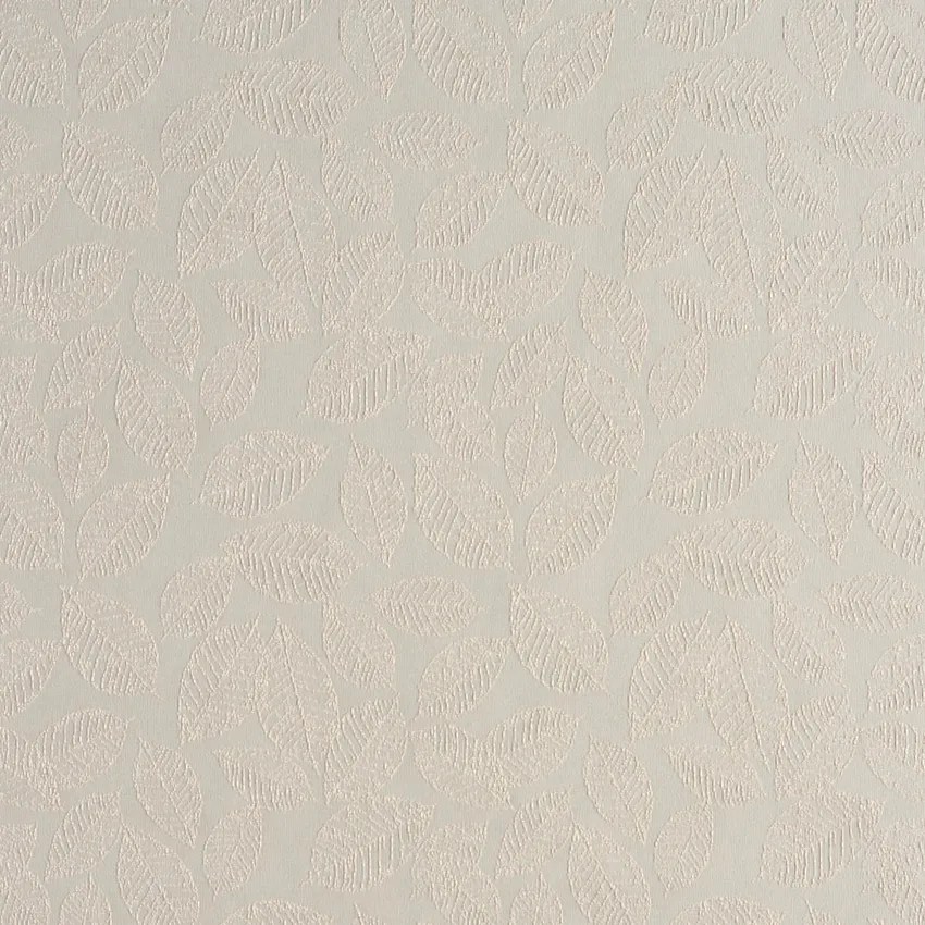 Oyster White Small Decorative Leaf Pattern Damask Upholstery Fabric