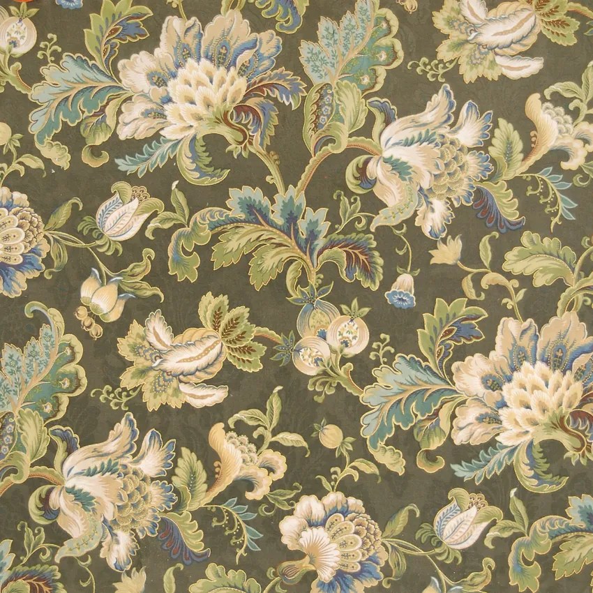 Smoke Gray Floral Cotton Upholstery Fabric by the Yard G8969 KOVI Fabrics