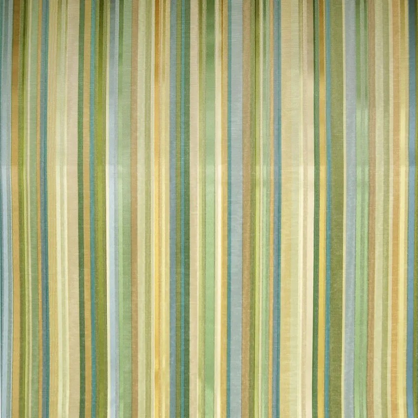 Buttermint Blue and Green Stripe Faux Silk Upholstery Fabric by the