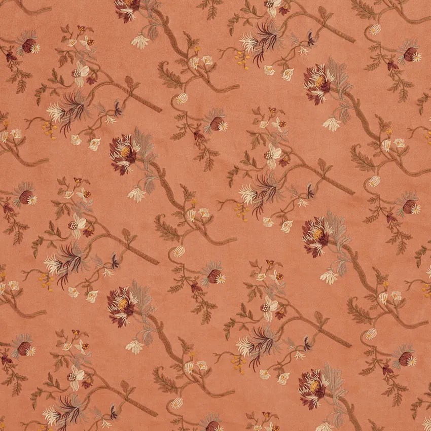 Coral Floral Microfiber Upholstery Fabric by the Yard KC148 KOVI Fabrics