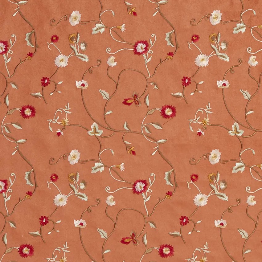 Coral Floral Microfiber Upholstery Fabric by the Yard KC521 KOVI Fabrics