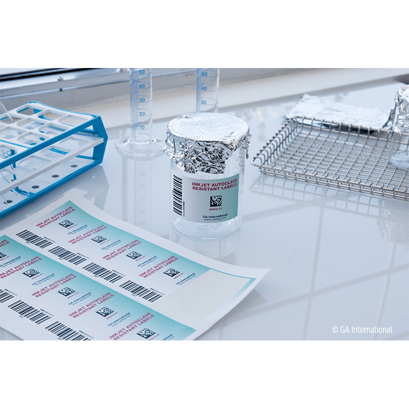 AutoclaveResistant Inkjet Labels (US Letter Size) 3.5" x 2" INKA61