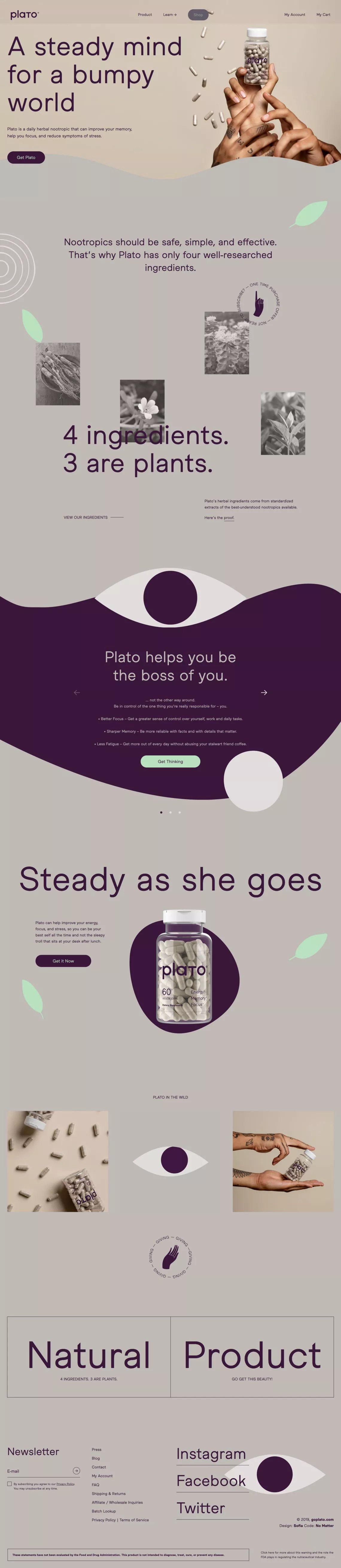 plato — Plato is a simple, natural, daily nootropic. on Landbook get