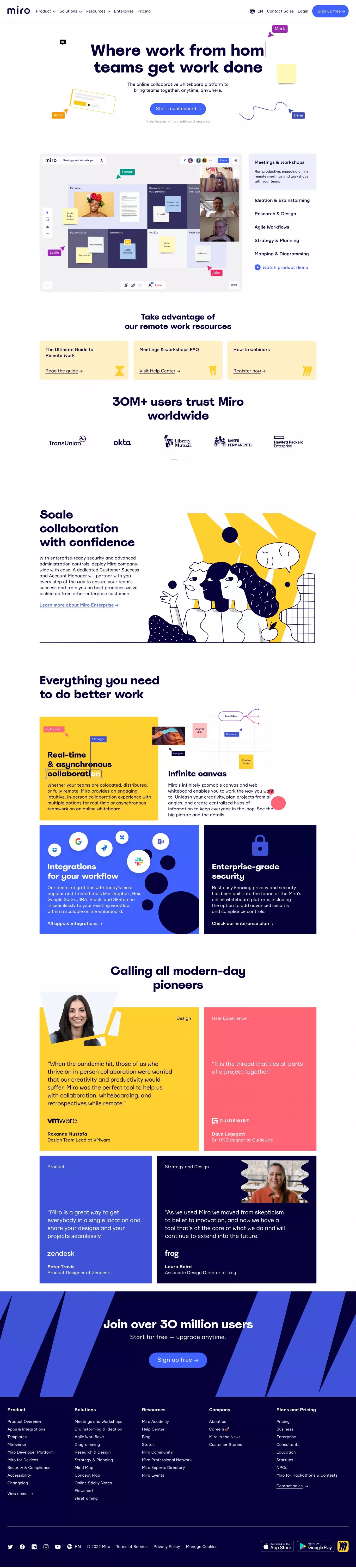 Miro Free Online Collaborative Whiteboard Platform on Landbook get