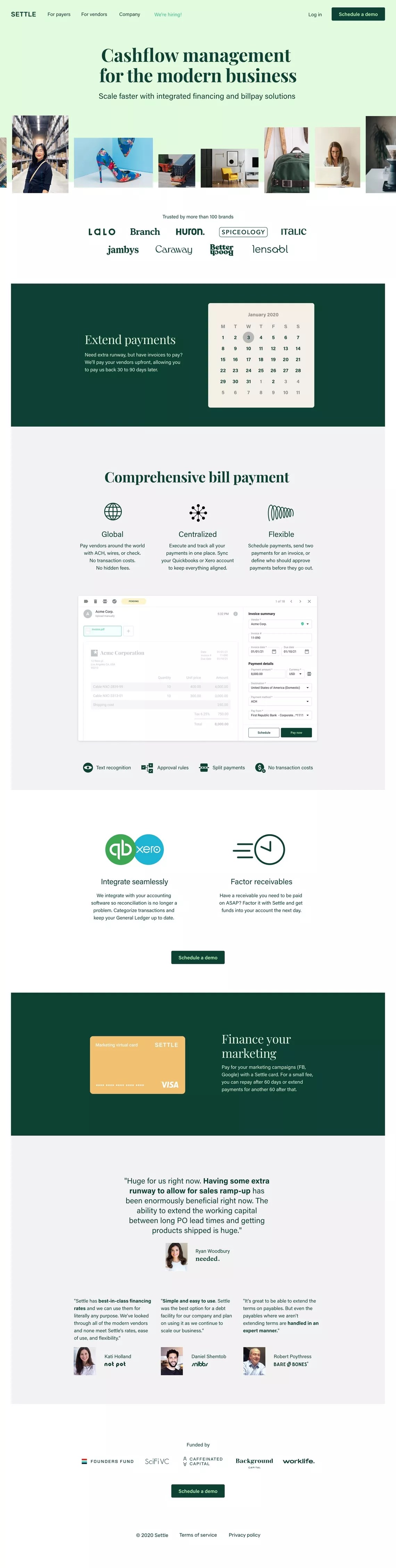 Settle on Landbook get inspired by landing design and more