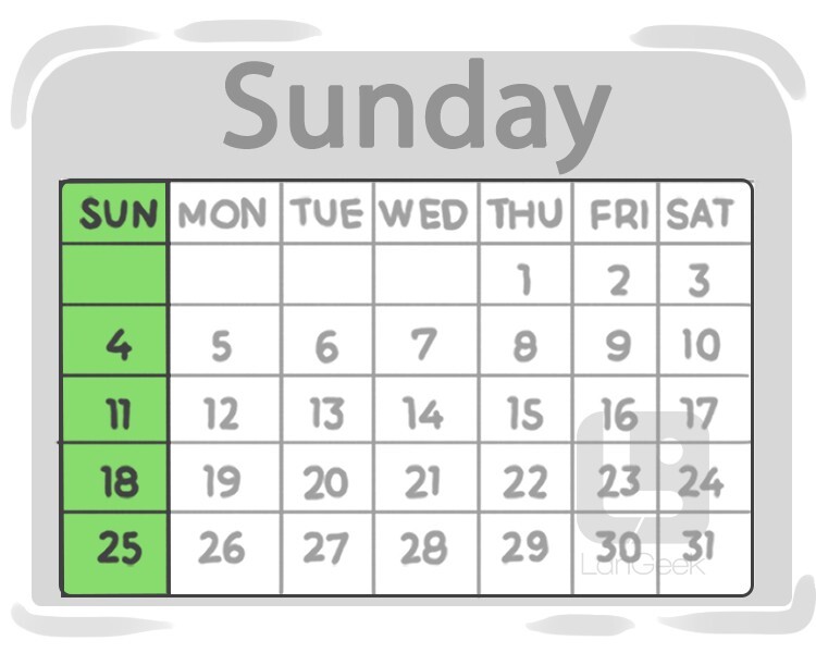 Definition & Meaning of "Sunday" LanGeek