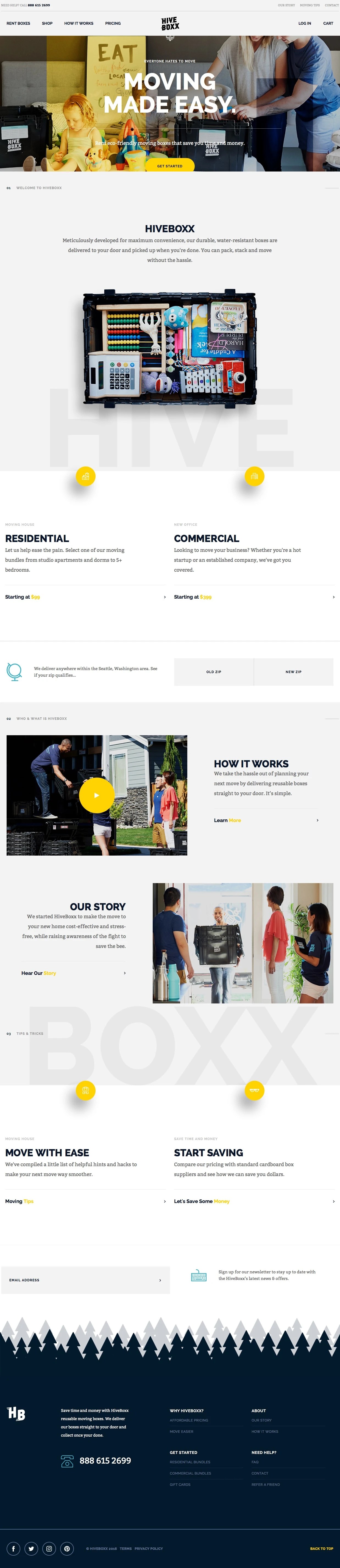 HiveBoxx site design Lapa Ninja